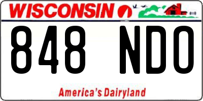 WI license plate 848NDO