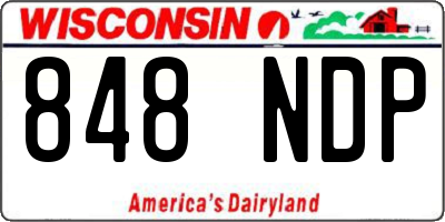 WI license plate 848NDP