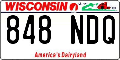 WI license plate 848NDQ