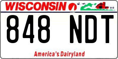 WI license plate 848NDT