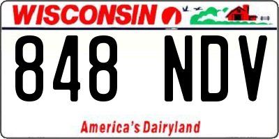 WI license plate 848NDV