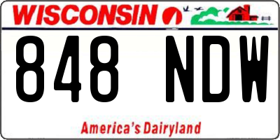 WI license plate 848NDW
