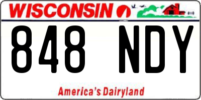 WI license plate 848NDY