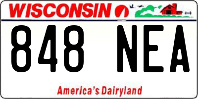 WI license plate 848NEA