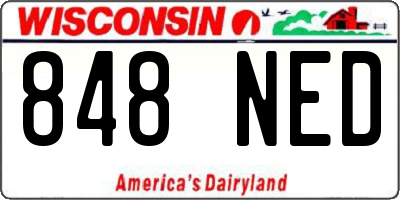 WI license plate 848NED