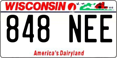 WI license plate 848NEE