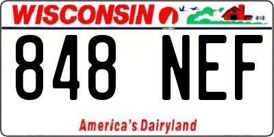 WI license plate 848NEF