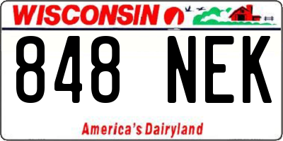 WI license plate 848NEK
