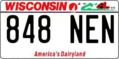 WI license plate 848NEN