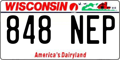 WI license plate 848NEP