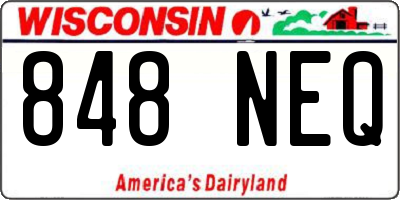 WI license plate 848NEQ