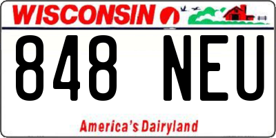 WI license plate 848NEU