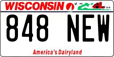 WI license plate 848NEW