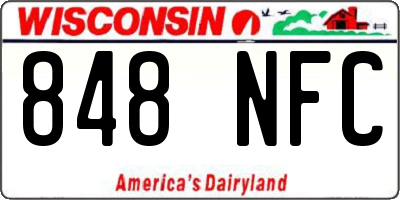 WI license plate 848NFC