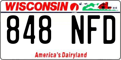 WI license plate 848NFD