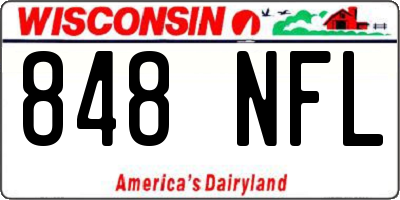 WI license plate 848NFL