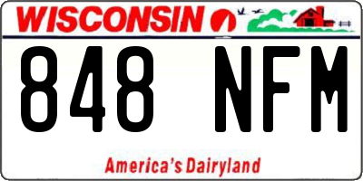WI license plate 848NFM