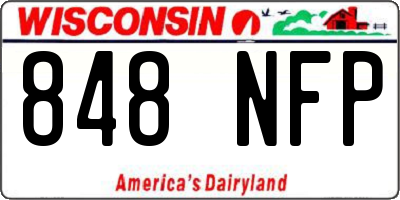 WI license plate 848NFP