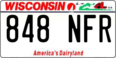 WI license plate 848NFR