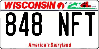 WI license plate 848NFT