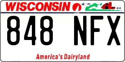 WI license plate 848NFX