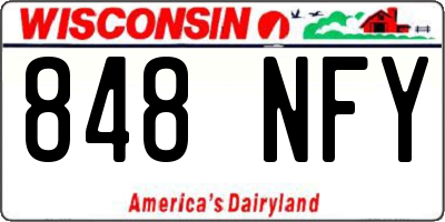 WI license plate 848NFY