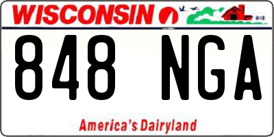 WI license plate 848NGA
