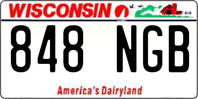 WI license plate 848NGB