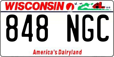 WI license plate 848NGC
