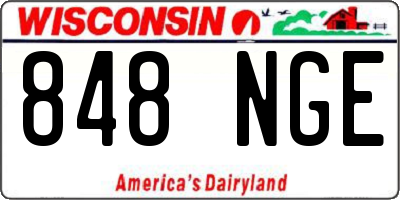 WI license plate 848NGE