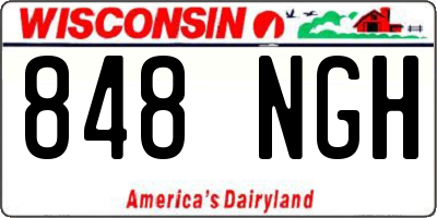 WI license plate 848NGH