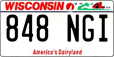 WI license plate 848NGI