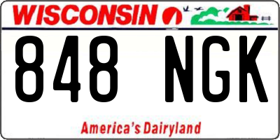 WI license plate 848NGK