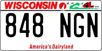 WI license plate 848NGN