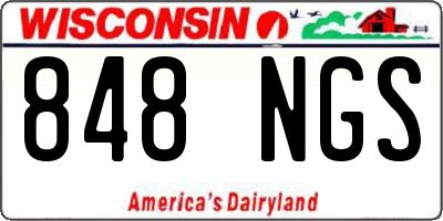 WI license plate 848NGS