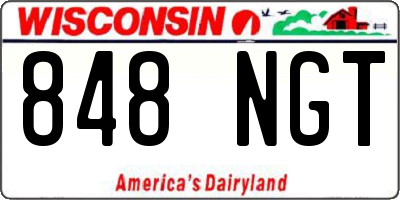 WI license plate 848NGT