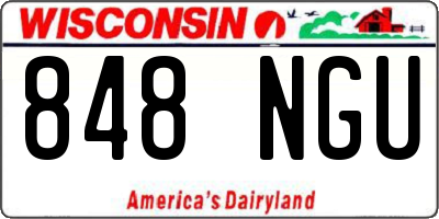 WI license plate 848NGU