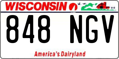 WI license plate 848NGV