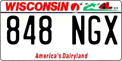 WI license plate 848NGX