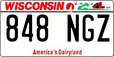 WI license plate 848NGZ