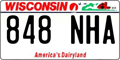 WI license plate 848NHA