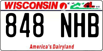 WI license plate 848NHB