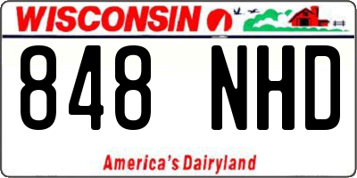 WI license plate 848NHD