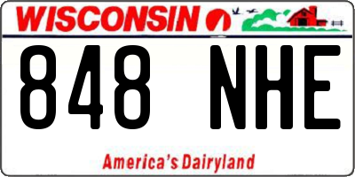 WI license plate 848NHE