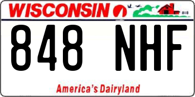 WI license plate 848NHF