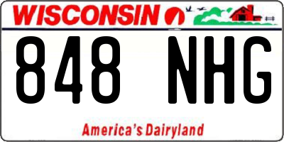 WI license plate 848NHG