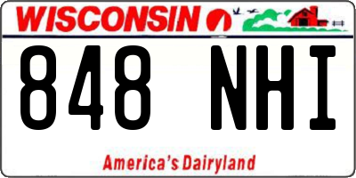 WI license plate 848NHI
