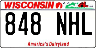 WI license plate 848NHL