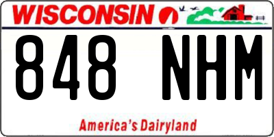 WI license plate 848NHM