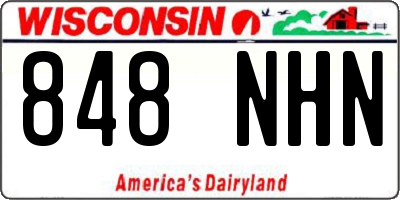 WI license plate 848NHN